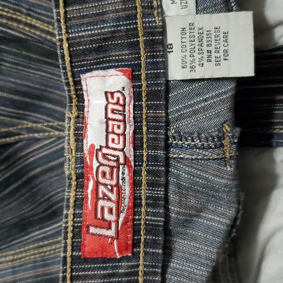 Lazer Striped Cargo Jeans Gorpcore Carpenter Pants Streetwear - Picture 6 of 6